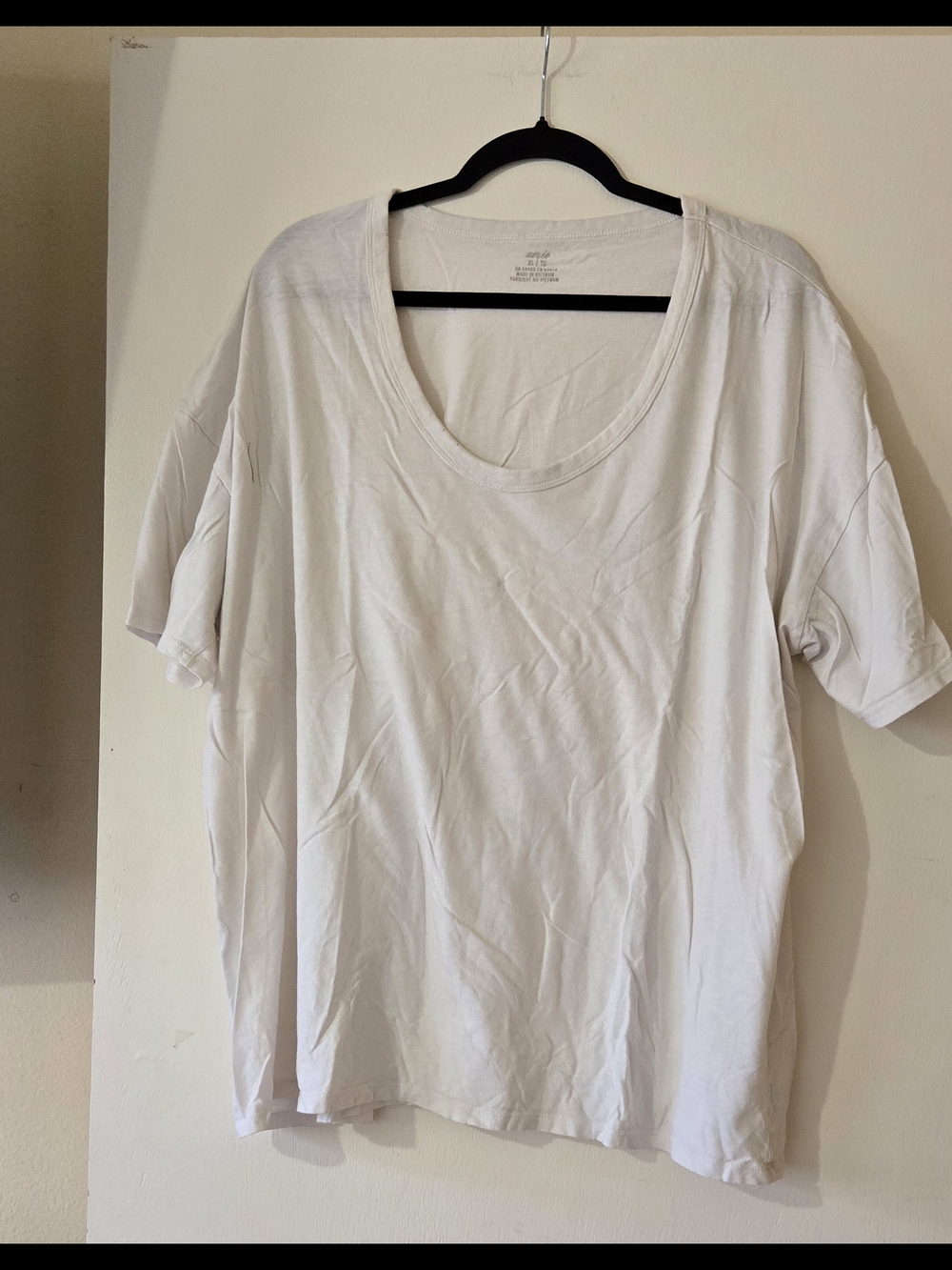 aerie White Scoop Neck Short Sleeve Tee